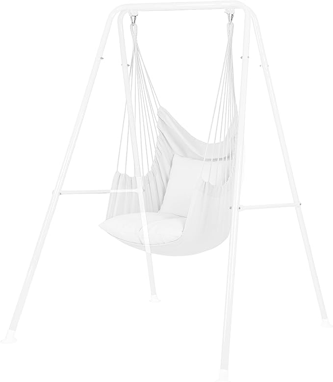 Swing Stand Only, Hammock Chair Stand, Heavy-Duty Metal Stand, Multi-Use Swing Frame for Indoor and Outdoor, Backyard, Max Load 300lbs, Hammock Chair not Included (White)