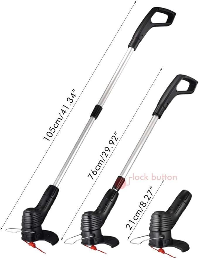 Newooh Garden Tool,Cordless String Trimmer Cordless Rechargeable Grass Trimmer String Grass Trimmer for Garden Lawn Weeding