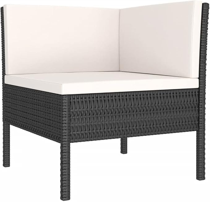 Patio Lounge Set with Cushions,Patio Furniture Sets,Patio Conversation Sets,Outdoor Furniture Sets,for Garden,Backyard,Outdoor,9 Piece Poly Rattan Black