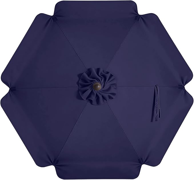 MASTERCANOPY Valance Patio Umbrella 7.5 ft Replacement Canopy for 6 Ribs-Navy Blue Canopy Only