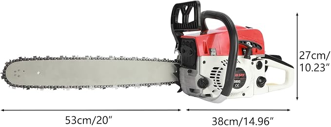 Gas Powered Chainsaws, 20" 3.2HP 58CC，2-Cycle Gasoline Powered Chain Saw, Multifunction Rust Resistant Wood Chainsaw Wood Cutting Shipping from USA Fast Arrival Red