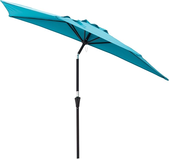 Helios&Hestia 9 ft Small Half Round Wall Outdoor Market Patio Umbrella with Tilt and Crank for Garden, Deck, Balcony
