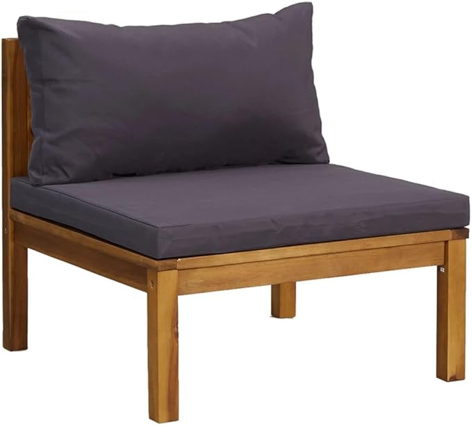 6 Piece Patio Lounge Set, Sectional Sofa Patio Conversation Set Garden Lounge Set Porch Furniture Set for Poolside Piazza Negotiation Area Garden with Cushion Solid Acacia Wood