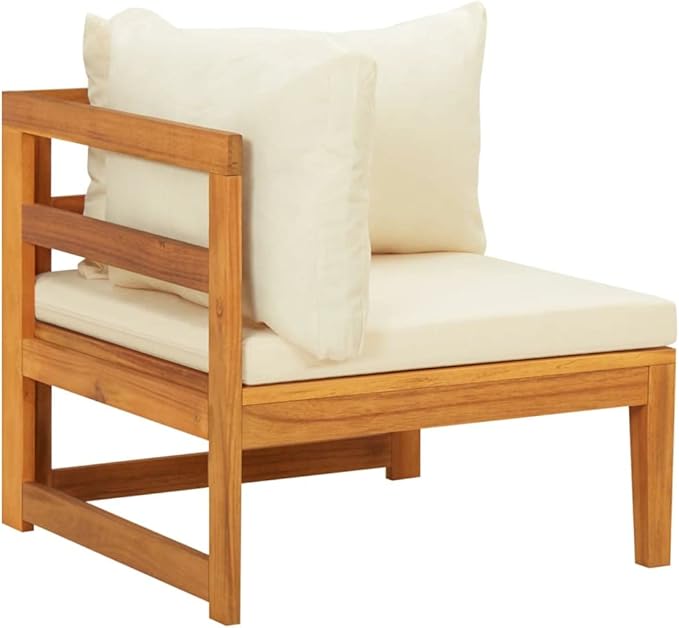 Patio Lounge Set with Cream White Cushions,Patio Furniture Sets,Patio Conversation Sets,Outdoor Furniture Sets,for Garden,Backyard,Outdoor,3 Piece Acacia Wood