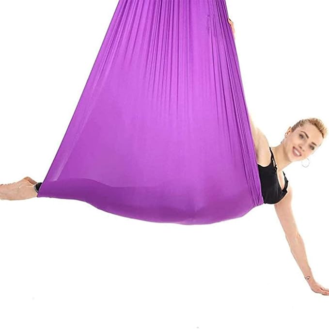 Indoor Sensory Swing Chair Adjustable Yoga Hammock Child Cuddle Swing for Kids Or Adults Autism ADHD AspergersTherapy (Color : Light Purple, Size : 100 x 280 cm)