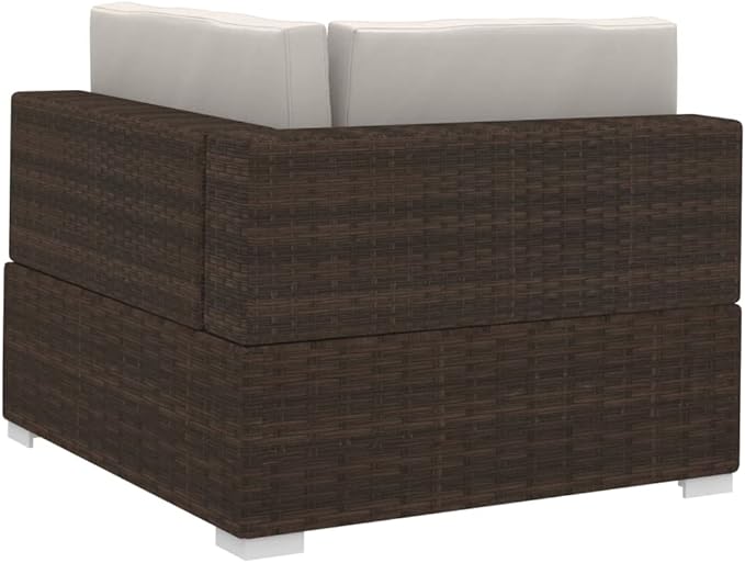 Patio Sofa Set with Cushions,Outdoor Patio Furniture,Conversation Furniture,Patio Furniture Sets,for Terrace,Garden,Backyard,4 Piece Poly Rattan Brown