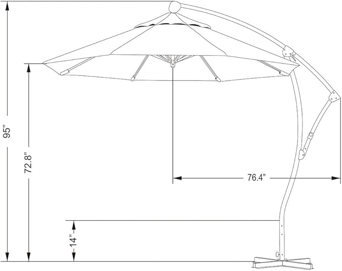 California Umbrella 9-Foot Offset Cantilever Patio Umbrella Infinite Tilt