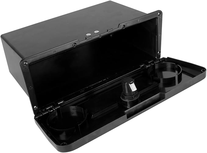 Boat Deck Storage Box Lockable Marine Organizer Embedded Button Lock Lightweight PP Material Suitable for Yacht Boat Fishing Tool Storage, Black