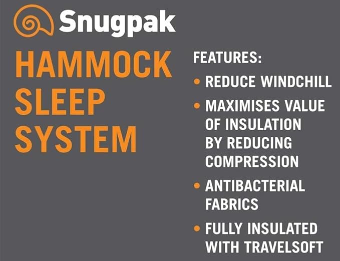 Snugpak Hammock Cocoon, Fully Encases The Hammock, Insulated with Travelsoft Filling - Olive