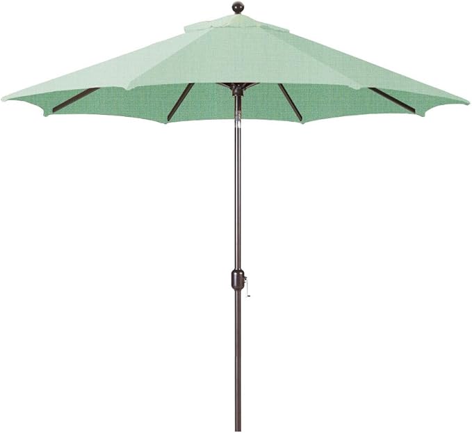 Galtech Deluxe Auto Tilt Market Umbrella, 7.5ft - Outdoor Patio, Deck, Pool, Backyard Stand Alone Umbrella - Octagon, Heavy Duty w/Bronze Frame & Sunbrella Fabric (Spa)