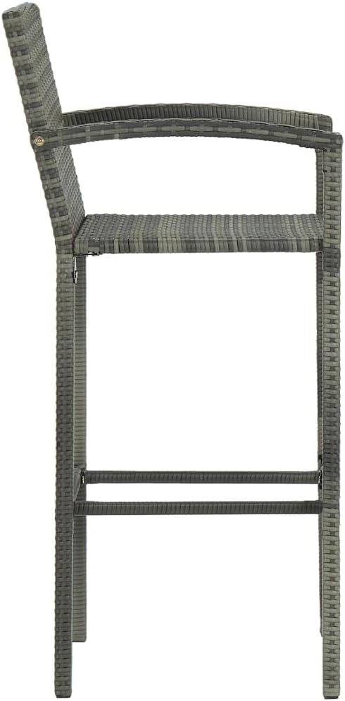 Patio Bar Set with Cushions,Garden Table and Chairs Sets,Garden Conversation Sets, Outdoor Patio Furniture,for Patio,Backyard,Garden,3 Piece Poly Rattan Gray