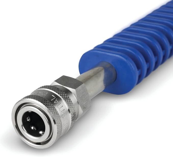 ESSENTIAL WASHER 12" Pressure Washer Extension Wand - Stainless Steel Power Washer Wand with Molded Grip - Short Pressure Washer Wand Replacement - Stainless Steel 1/4” QC Plug & Coupler Preinstalled