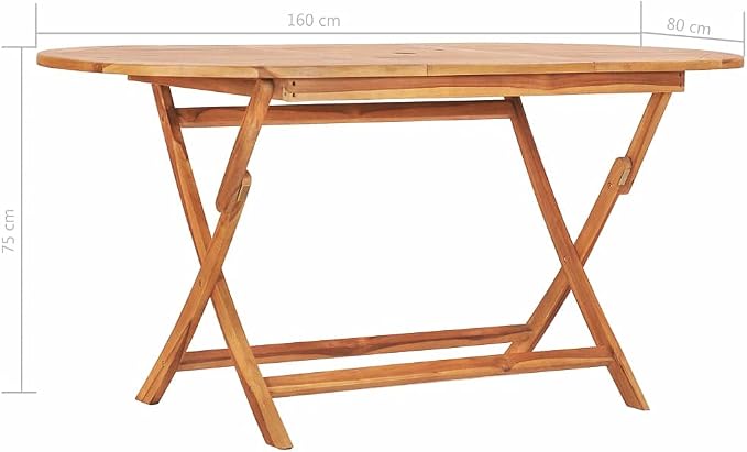 Folding Bistro Table 23.6"x23.6"x25.7" Solid Teak Wood, Outdoor Poolside Garden Lawn Bistro Portable Leisure Standing Side Table