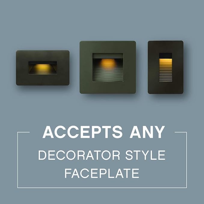 Hinkley Landscape Lighting Luna Horizontal 120v Step Light, Integrated LED 2700K, Line Voltage, Dimmable, Matte Bronze