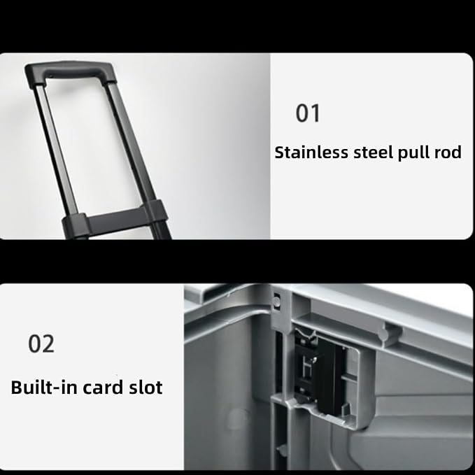 Versatile Outdoor Storage Bins with Lids, Deck Box, Folding Trolley, Shopping Cart and Camping Storage Box for Camping, Picnics and Shopping