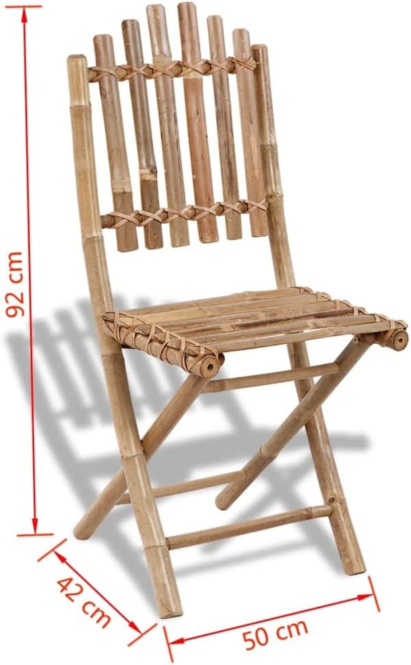 5 Piece Folding Patio Dining Set, Patio Conversation Set Porch Furniture Set Sectional Sofa Front Porch Furniture for Garden Poolside Piazza Exhibition Bamboo