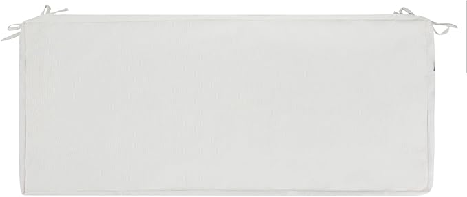 Magpie Fabrics Patio Bench/Swing Cushion Slip Cover 45 x 18 x 3 Inch, Water Resistant UV Protection Outdoor Furniture Loveseat Replacement Cushion Cover with Zipper (Recycled Cream White)