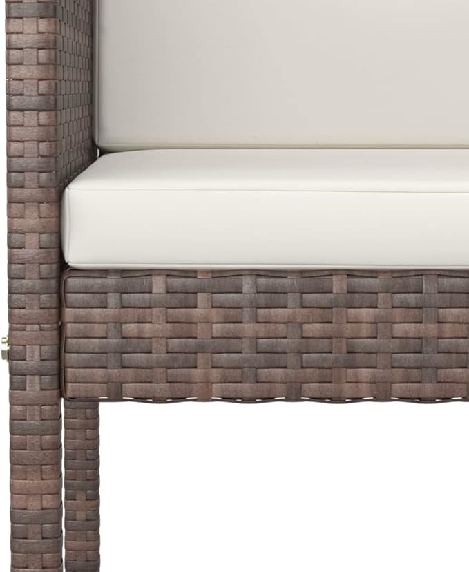 Patio Bar Set with Cushions,Outdoor Table and Chairs Set,Terrace Conversation Set Furniture,Outdoor Furniture,for Garden,Backyard,5 Piece Poly Rattan Brown