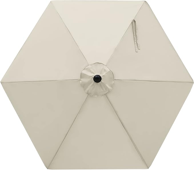 MASTERCANOPY Patio Umbrella 7.5 ft Replacement Canopy for 6 Ribs-Creamy White Canopy Only