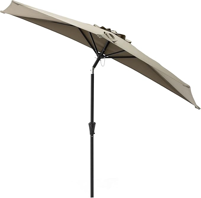 Helios&Hestia 9 ft Small Half Round Wall Outdoor Market Patio Umbrella with Tilt and Crank for Garden, Deck, Balcony