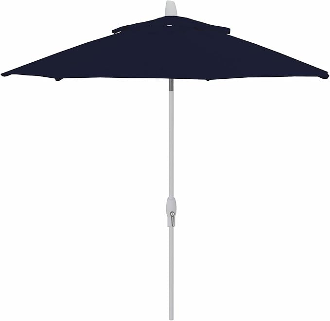 Treasure Garden 9ft Patio Umbrella – Outdoor Furniture Market Umbrella – Deluxe Auto-Tilt – White Aluminum Frame (O’bravia, Navy)