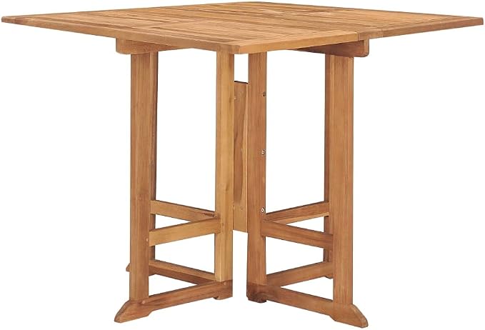 5 Piece Folding Patio Dining Set Solid Teak Wood Outdoor Table and 4 Chairs Space Saving Furniture for Garden Deck Backyard Poolside Entertaining Weather Resistant