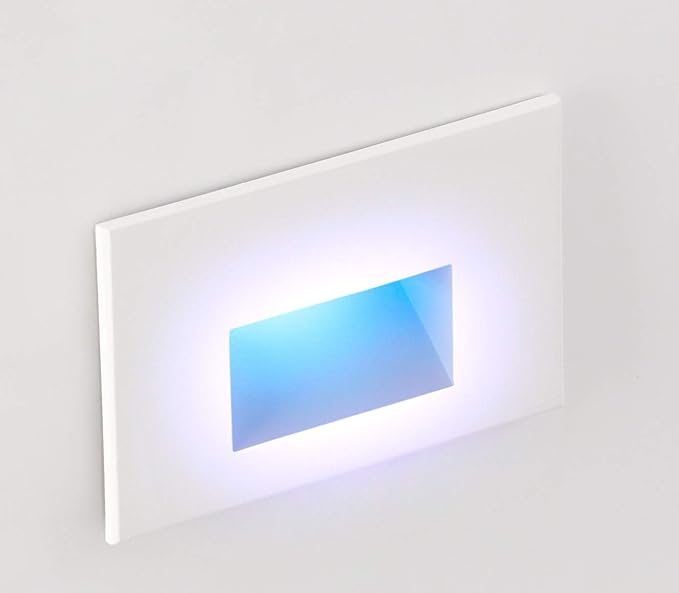 WAC Landscape Lighting, LEDme 120V LED Horizontal Indoor and Outdoor Step and Wall Light Blue in White