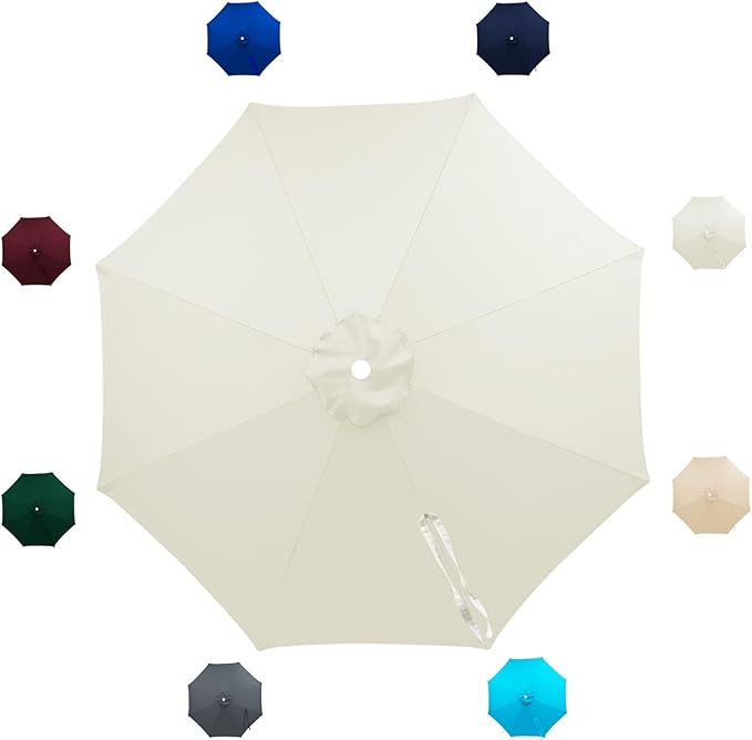 Patio Umbrella Replacement Canopy 6/8 Ribs,7.5ft/9ft/10ft Outdoor Umbrella Replacements,Market Umbrella Top,Outdoor Table Umbrella Canopy For Backyard Garden Courtyard Pool