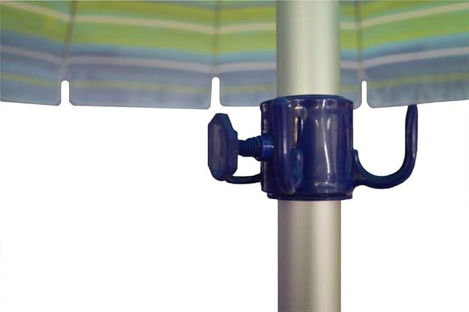 Impact Canopy 8' Beach Umbrella with Umbrella Towel Hook, UV Protected, Vented, Tilt Pole, Sand Anchor, Carry Bag, Rainbow