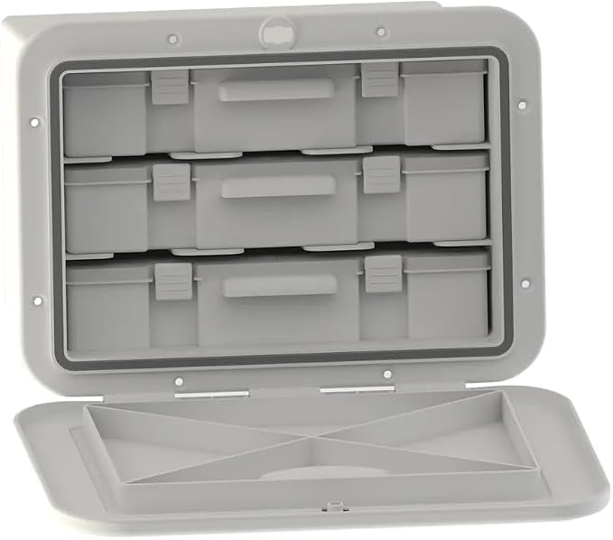 Oceansouth Hatch Tackle Tray Storage Box (with 3 Large Tackle Boxes)