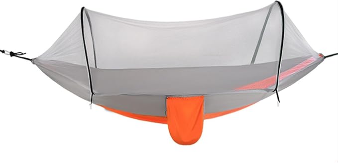 Portable Hammock, Mosquito Net for Hammockbuilt Net High Load Bearing, Perfect for Backpacking Hiking(Orange,260 * 140cm)
