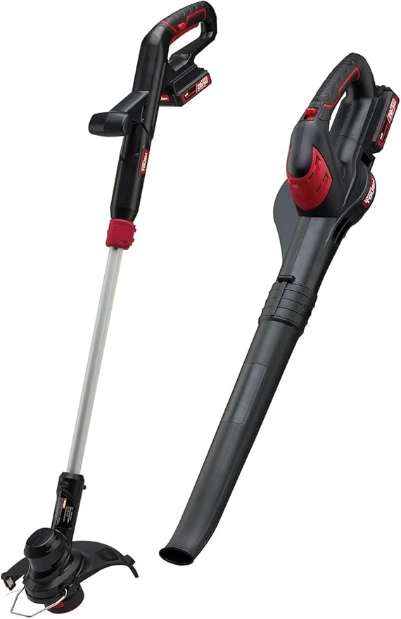 20V Cordless String Trimmer & Sweeper Combo Kit, 10-Inch Trimmer, 130MPH Blower, Battery-Powered, Lightweight, Adjustable Handle, Ergonomic Grip, Fast Charging, Easy Assembly, Lawn Tools