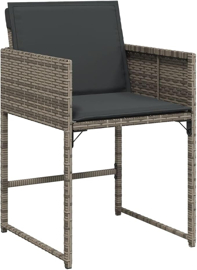 13 Piece Patio Dining Set, 12-Seater Outdoor Furniture, PE Rattan Garden Table and Chairs, Space-Saving Foldable Cube Seating with Cushions, Gray