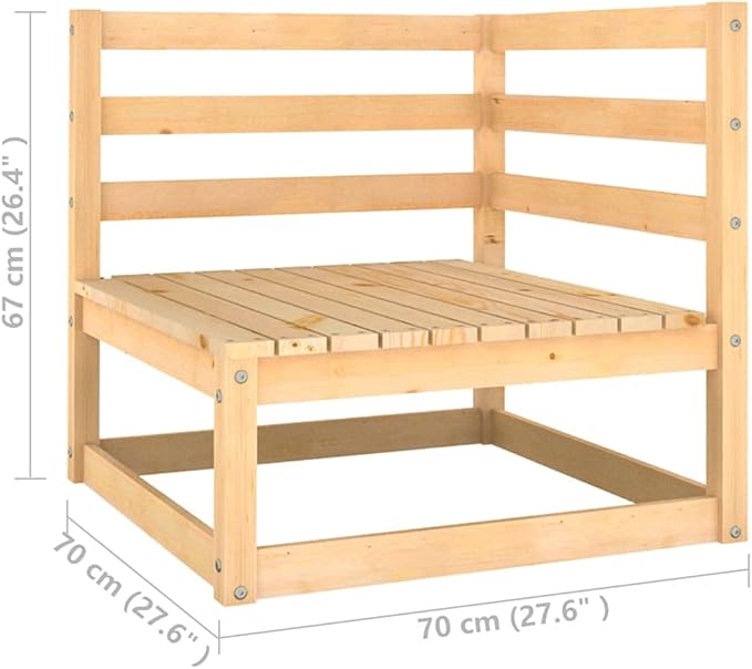 3 Piece Patio Lounge Set with Cushions, Outdoor Dining Sets Sectional Sofa Outdoor Sofa Sets Patio Conversation Set for Negotiation Area Garden Poolside Exhibition Solid Wood Pine