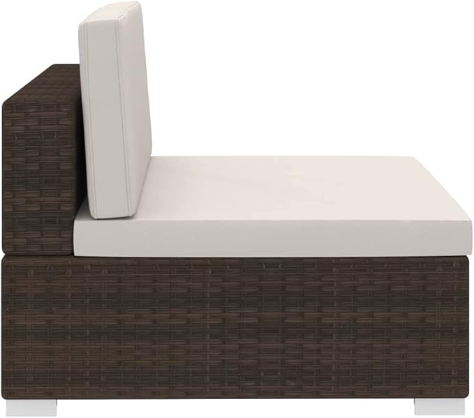 Patio Sofa Set with Cushions,Outdoor Patio Furniture,Conversation Furniture,Patio Furniture Sets,for Terrace,Garden,Backyard,4 Piece Poly Rattan Brown
