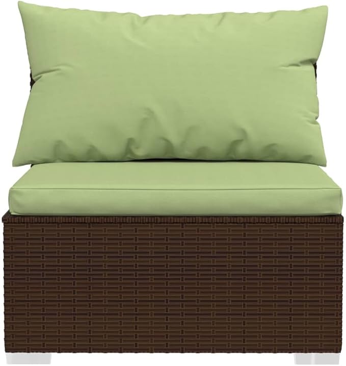 6 Piece Patio Lounge Set with Cushion, Piece Patio Set Furniture Conversation Sets Patio Lounge Set Outdoor Patio Sectional s Poly Rattan Brown
