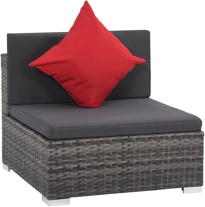 Patio Lounge Set with Cushions,Outdoor Tables and Chairs,Outdoor Furniture Sets,Patio Conversation Sets,for Garden,Deck,Backyard,8 Piece Poly Rattan Gray