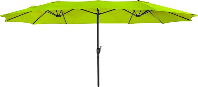 WO Home Furniture Patio Umbrella Twin Double (Extra Long) Outdoor Extra Long Umbrella 15' ft x 9' ft