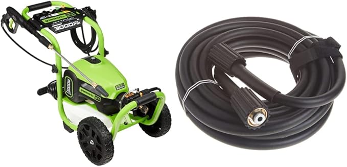 Greenworks 3000 PSI Electric Pressure Washer Bundle with 25-Foot Hose