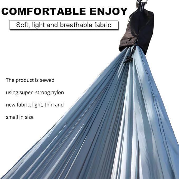 Compatible for Portable Hammocks Color Parachute Fabric Single Grey Green Hammock 300 * 140CM(3M 01)