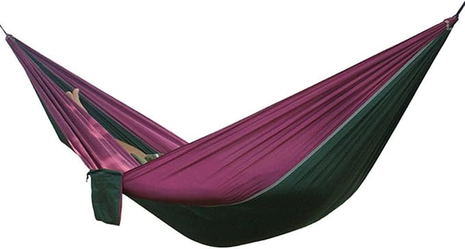 NOBRIM Camping Hammock Outdoor Portable Parachute Hammock Double Hammock Swing Hanging Chair Garden for Travel Patio Garden Backyard