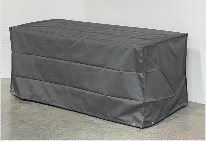 Foreman Waterproof Deck Box - made from Compact Laminate and Anodized Aluminum. Includes a Dark Grey Outdoor Seat Cushion and a Graphite colored All Weather Nylon cover, (Grey)