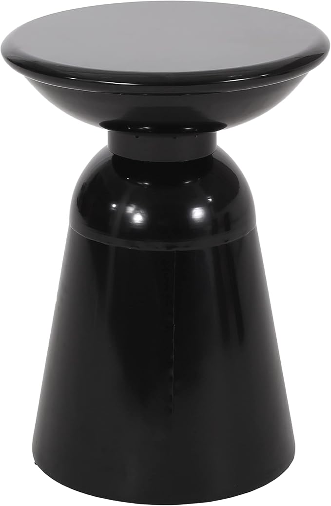 Outdoor Metal Side Table, Black