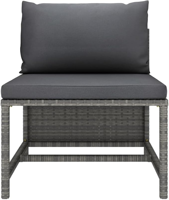 10 Piece Patio Lounge Set with Cushions, Porch Furniture Set Patio Conversation Set Outdoor Dining Sets Sectional Sofa for Garden Negotiation Area Piazza Exhibition Poly Rattan Gray