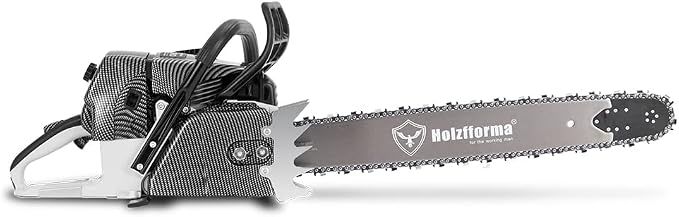 Holzfforma 92CC G660 PRO Gasoline Chain Saw Power Head Normal Handle Bar Stronger Sprocket Cover with 28 Inch 3/8" .063" 92DL Guide Bar and Saw Chain