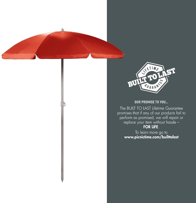 PICNIC TIME NCAA Nebraska Cornhuskers Outdoor Canopy Sunshade Beach Umbrella 5.5' - Small Patio Umbrella - Beach Chair Umbrella