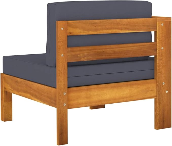 Patio Lounge Set with Dark Gray Cushions,Outdoor Patio Furniture,Outdoor Chat Conversation Set,for Patio,Backyard,Garden,Outdoor,5 Piece Acacia Wood