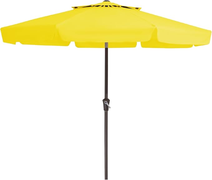 JEAREY 9' 2-Tiers Patio Umbrellas Outdoor Market Table Umbrella w/Push Button Tilt/Crank, 8 Sturdy Ribs, UV Protection Waterproof Sunproof(Yellow)