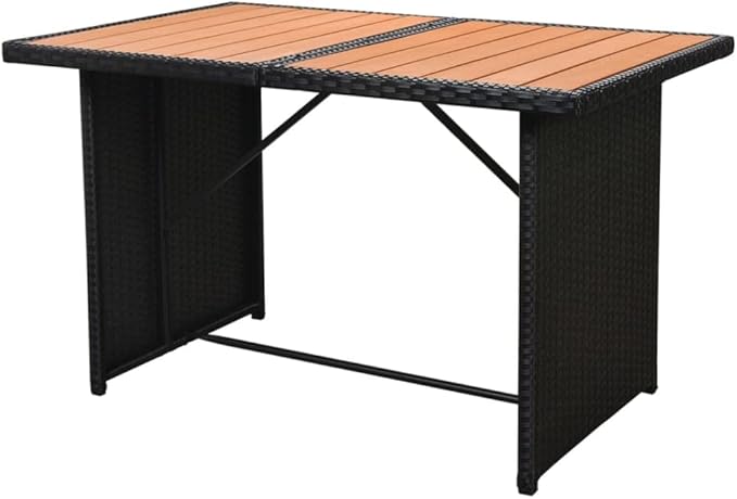 7 Piece Patio Lounge Set with Cushions, Sectional Sofa Patio Conversation Set Porch Furniture Set Front Porch Furniture for Poolside Negotiation Area Piazza Exhibition Poly Rattan Black