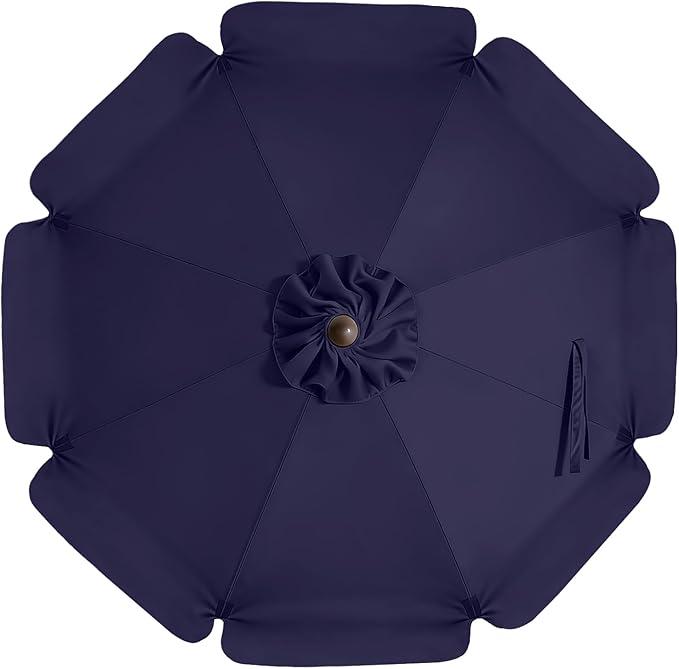 MASTERCANOPY Valance Patio Umbrella 9 ft Replacement Canopy for 8 Ribs-Navy Blue Canopy Only